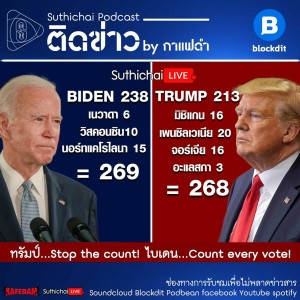 Suthichai Podcast ติดข่าว By กาแฟดำ ทรัมป์...Stop The Count! ไบเดน...Count Every Vote!