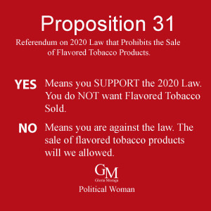 Proposition 31 - The Sale of Flavored Tobacco Products - Yes or No
