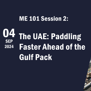 ME 101 Session Two: The UAE - Paddling Faster Ahead of the Gulf Pack