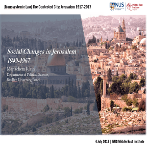 Social Changes in Jerusalem 1949-1967