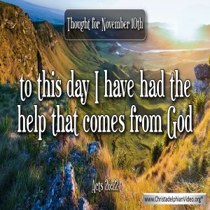 Thought for November 10th “The Help that comes from God”