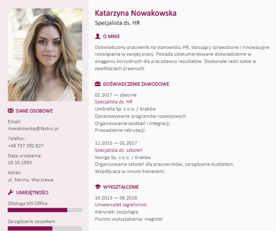 #265 CV (Życiorys)- CV (Curriculum Vitae)