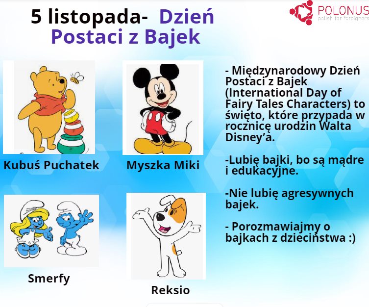 #184 Międzynarodowy Dzień Postaci z Bajek- International Cartoon Characters Day