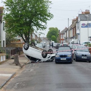 Podcast: Man stabbed following crash in Herne Bay which left a vehicle on its roof