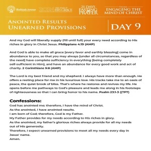 October 2024 Prayer And Fasting - Day Nine (Anointed Results - Unearned Provisions)