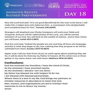 October 2024 Prayer And Fasting - Day Eighteen (Anointed Results - Blessed Partnerships)