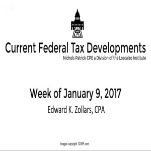 Federal Tax Update - Jan. 9, 2017