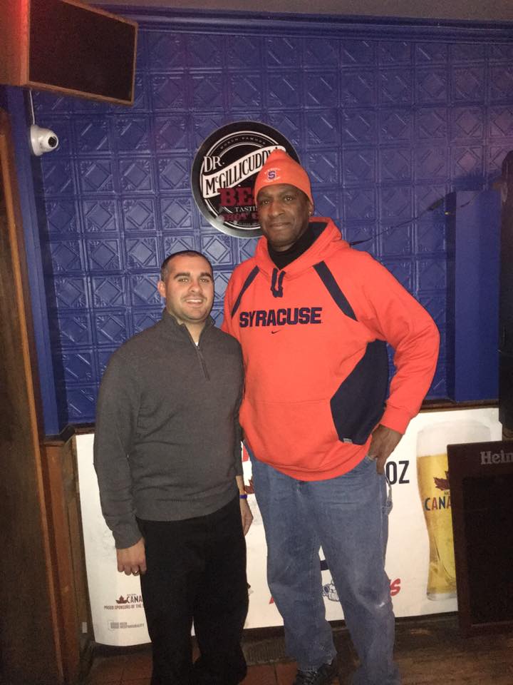 Dan Tortora with former Syracuse basketball player of ALL FIVE positions, Dale Shackleford, discussing key topics surrounding Syracuse Orange Men's Basketball
