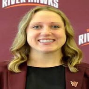 Dan Tortora with Gabby Holko, Susquehanna River Hawks Women’s Basketball Head Coach, during 2022-23 Season