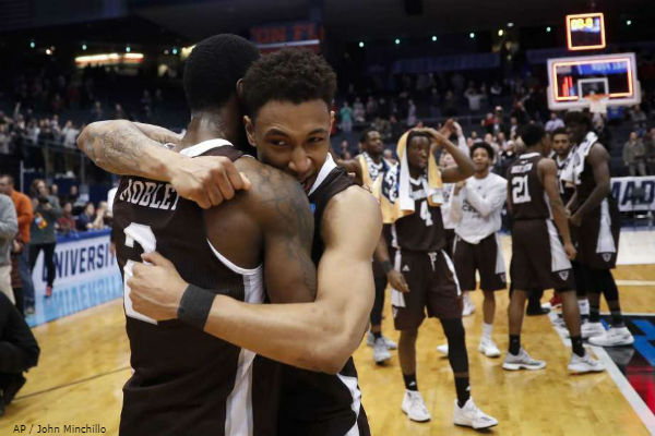 2018 First Four 1-ON-1's - Dan Tortora with Jaylen Adams of the St. Bonaventure Bonnies inside the NCAA Tournament