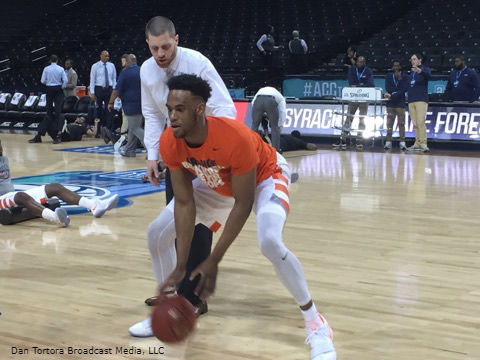 Dan Tortora with Oshae Brissett of the Syracuse following their Special & Remarkable Run to the 2018 NCAA Tournament SWEET 16