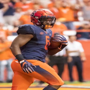 Dan Tortora with Ravian Pierce, Syracuse Orange football alum, as he gets set for Cleveland Browns' 2019 Rookie Minicamp