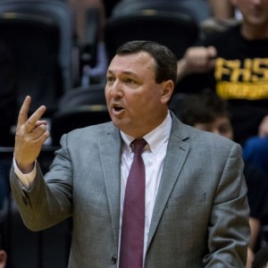 FHSU men's basketball coach Mark Johnson