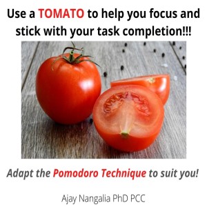 Use a TOMATO to help you stay focused!!    Ajay Nangalia PhD PCC