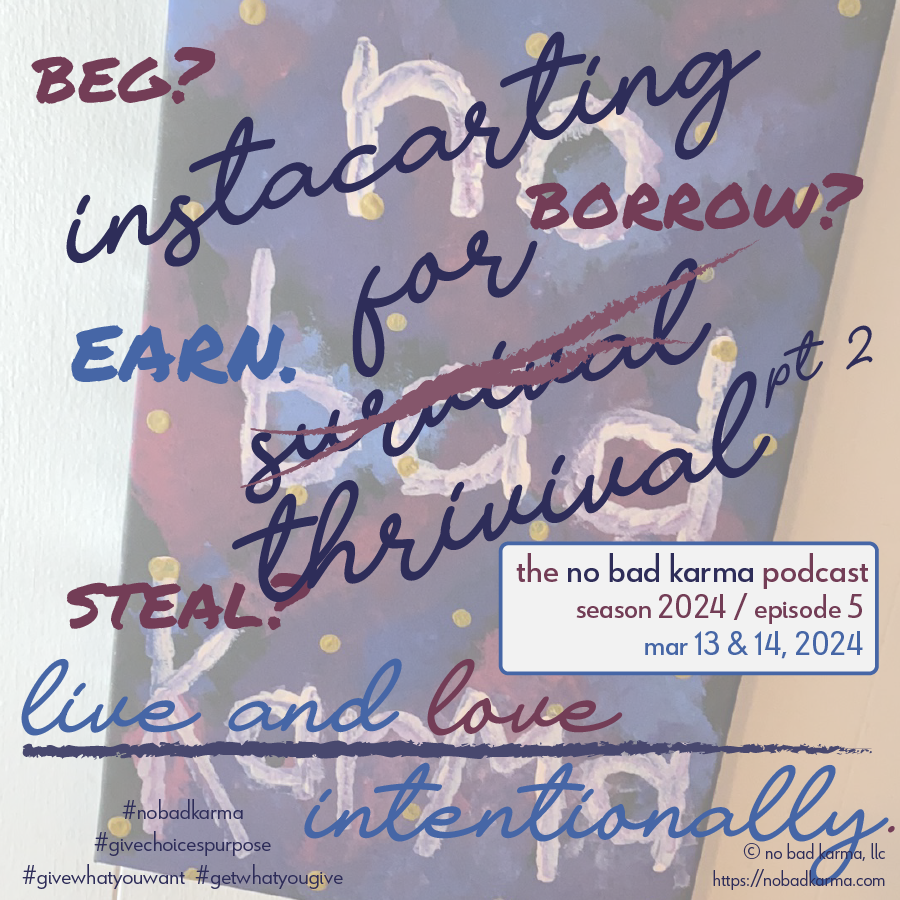 cover of episode instacarting for thrivival - pt 2:  beg?  borrow?  steal?  earn.