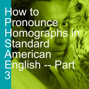 How to Pronounce Homographs in Standard American English -- Part 3