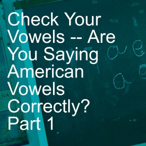 Check Your Vowels -- Are You Saying American Vowels Correctly?  Part 1