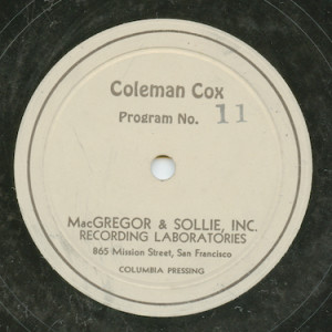 Coleman Cox - Pgm 11