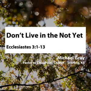 Don’t Live in the Not Yet • Michael Gray