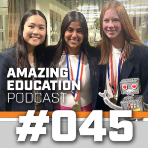 #045 with AHS DECA Students Grace, Fatimah, and Lilly