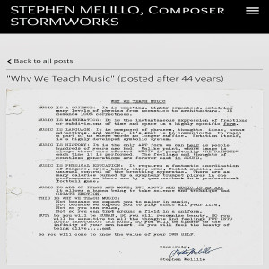 Stephen Melillo on Why We Teach Music