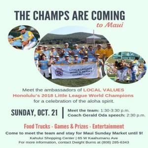 Kaui Kahaialii talks about Little League World Champions coming to Sunday Market