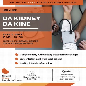 Da Kidney Da Kine Day this saturday