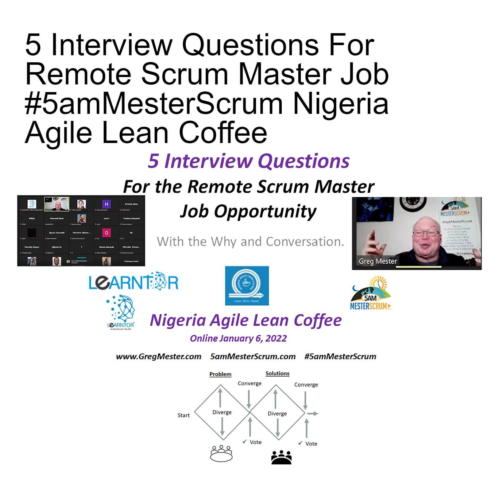 5 Interview Questions For Remote Scrum Master Job #5amMesterScrum Nigeria Agile Lean Coffee