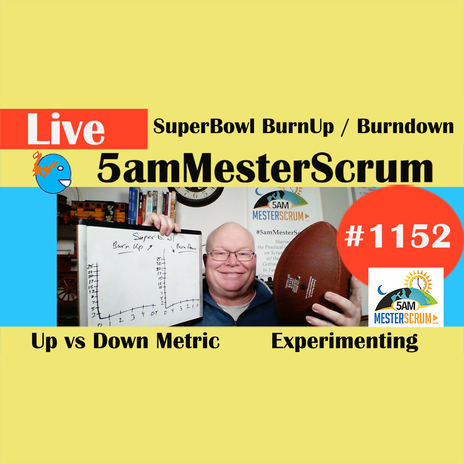 SuperBowl Burn Down v. Up LightTalk 1152 #5amMesterScrum LIVE #scrum #agile