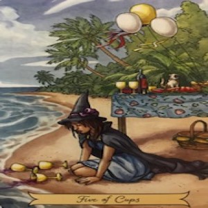 July 12, 2022 - Tarot Card of the Day - 5 of Cups