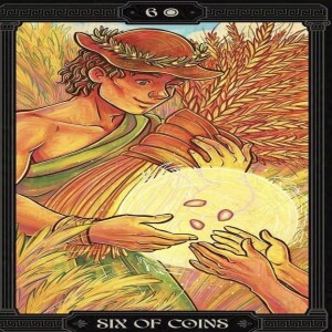 April 19, 2024 - Tarot Card of the Day - 6 of Pentacles (Coins)