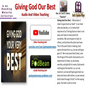 Giving God Our Best