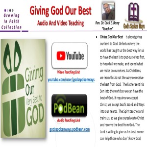 Giving God Our Best