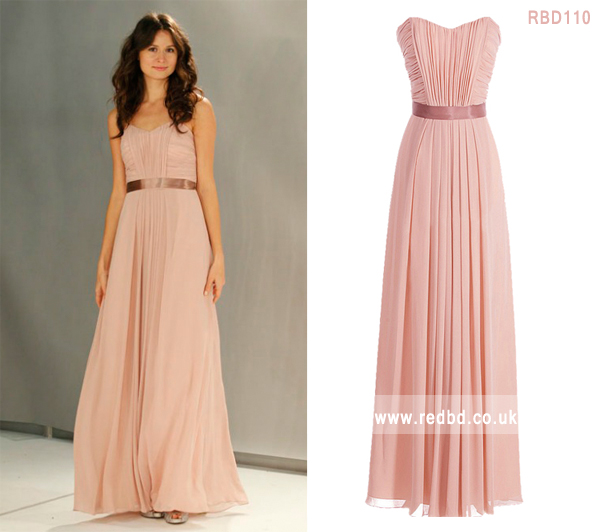 Long Pink Dress for Bridemaid
