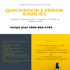  Here is a Resolution on QuickBooks Error 6000 83