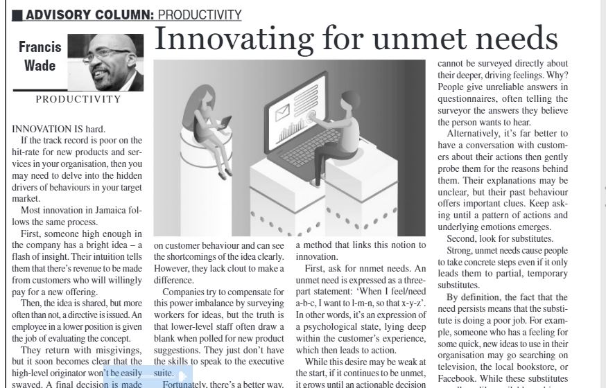 The Power of Innovating on Unmet Needs