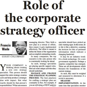 Role of the Corporate Strategy Officer