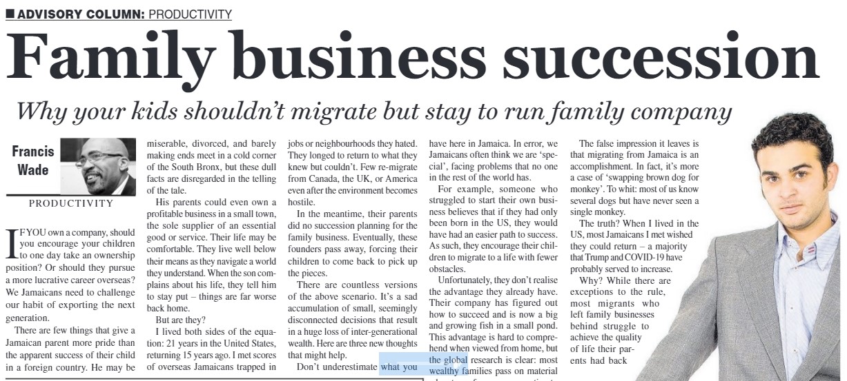 Why Your Kids Shouldn’t Migrate, But Stay to Run Your Business