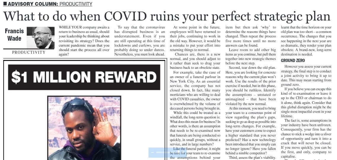 What if COVID-19 has ruined your “perfect” strategic plan?