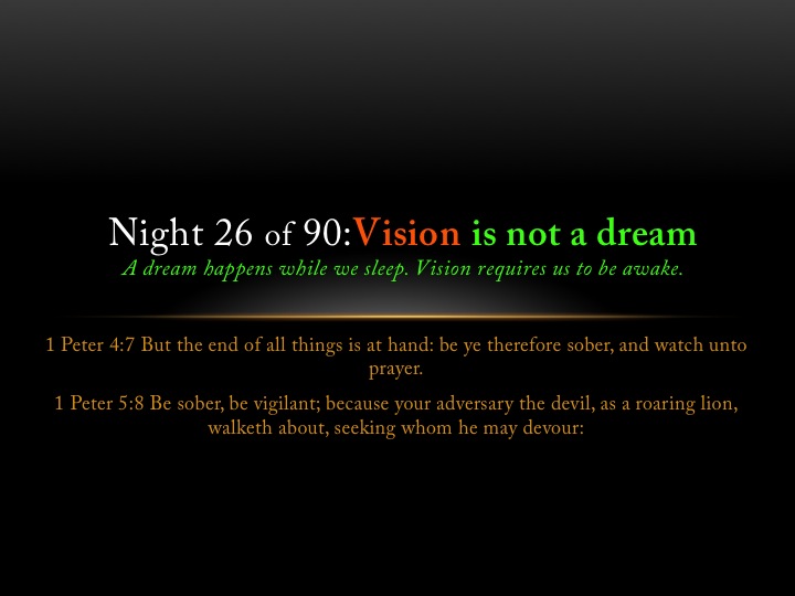 Night 26 of 90 : Vision is NOT a dream.