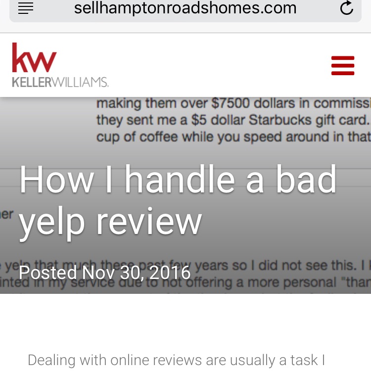 Handeling a bad online review