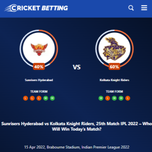 SRH vs KKR, 25th Match IPL 2022