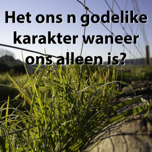 Het ons ń godelike karakter waneer ons alleen is?