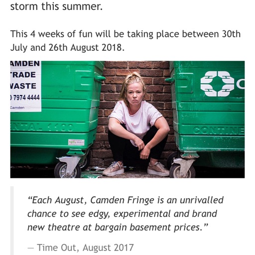 top 10 Camden Fringe Launch Party Shows