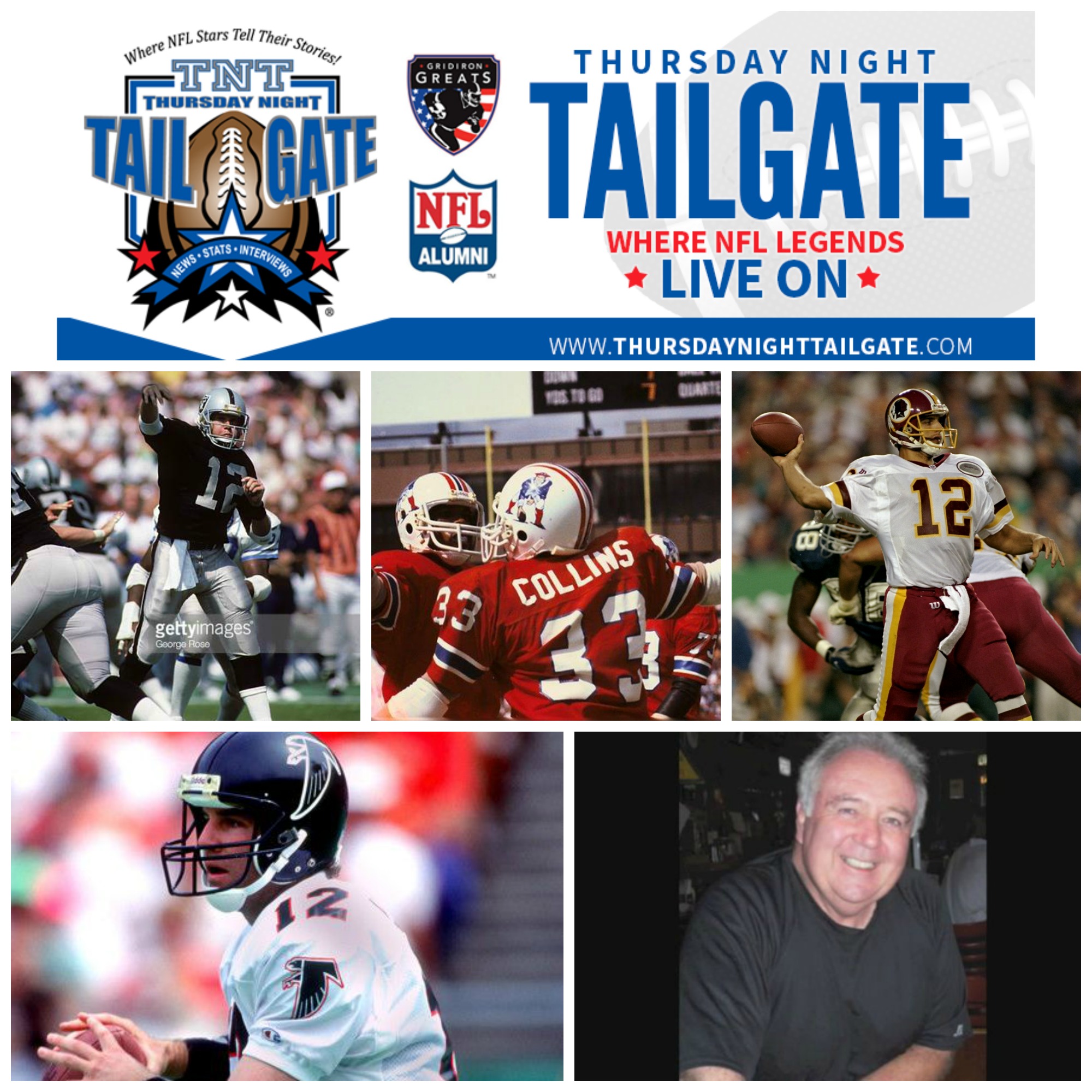 NFL Fans Catch Up with Rusty Hilger, Tony Collins, Gus Frerotte, Chris Miller and Beau Bock on this Edition of Thursday Night Tailgate.