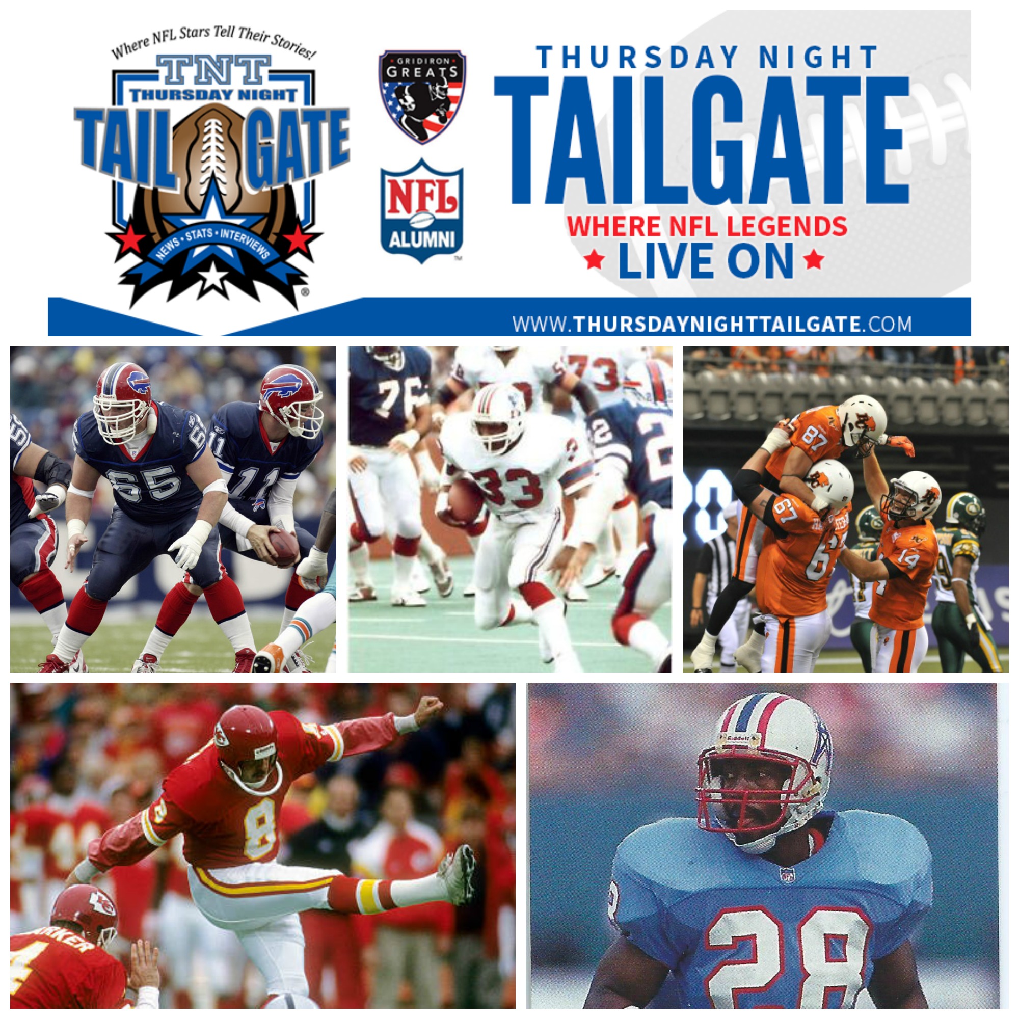 Ross Tucker, Tony Collins, Marco Iannuzzi, Nick Lowery, & Cris Dishman join us on this edition of the Thursday Night Tailgate