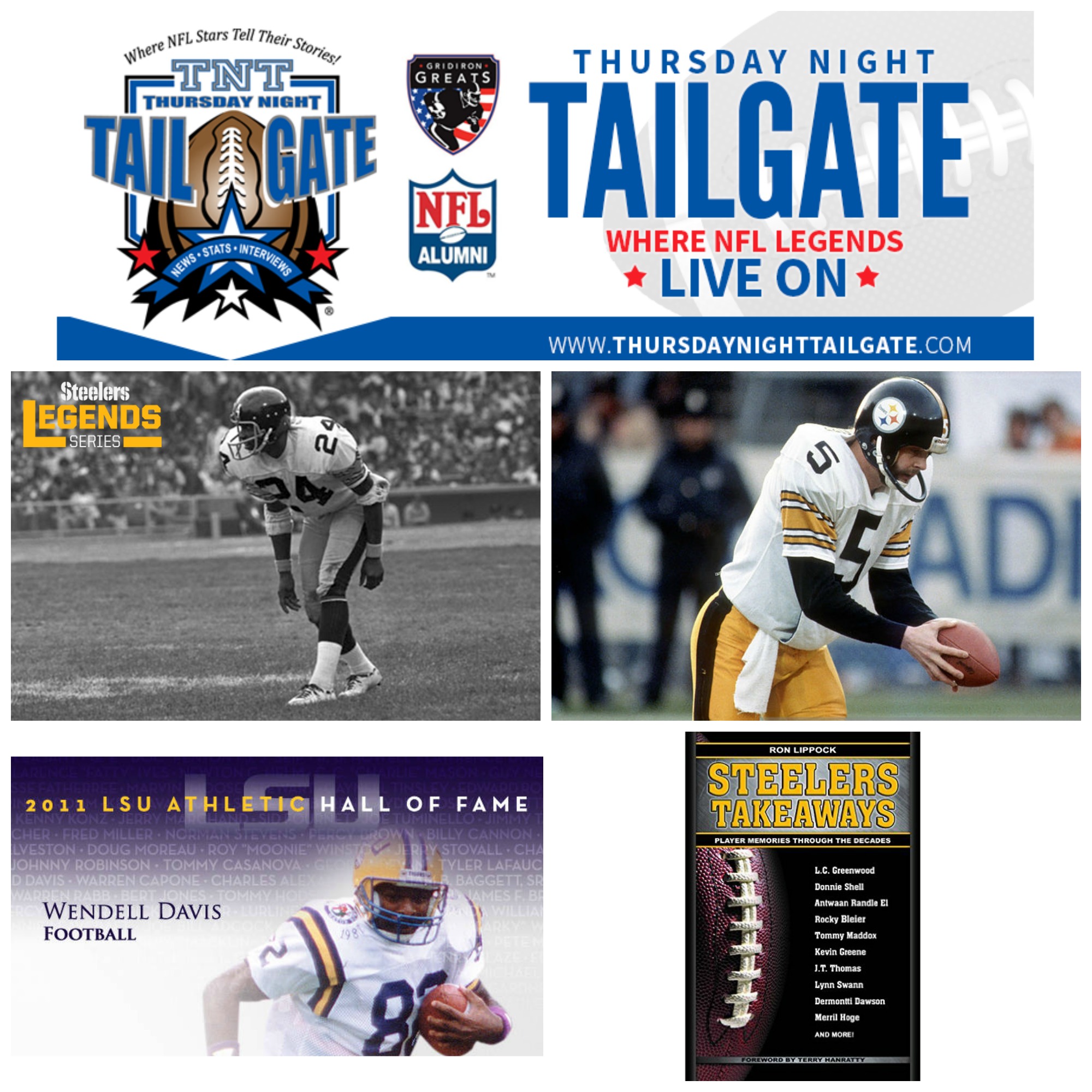 J.T. Thomas, Craig Colquitt, Wendell Davis, & Ron Lippock join us on this edition of Thursday Night Tailgate