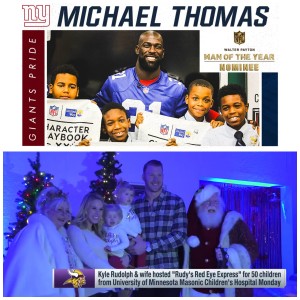 Thursday Night Tailgate NFL Podcast Spotlight on the Positive: Giants LB Michael Thomas & Vikings TE Kyle Rudolph