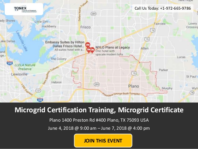 Microgrid Certification Training Event on June 4, 2018 at Plano,TX by Tonex