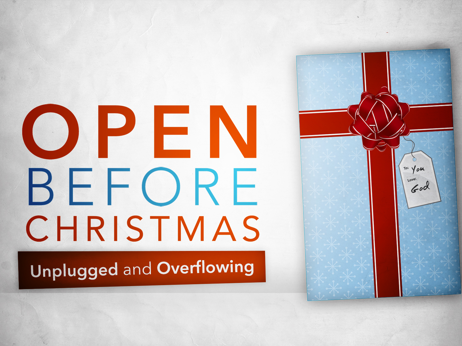 "Unplugged &amp; Overflowing" 12-18-16 